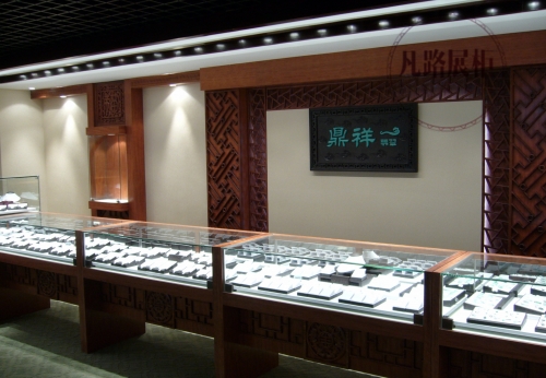 Customized high-end wooden jade display cabinet, fan lu 15 years of experience in display cabinet