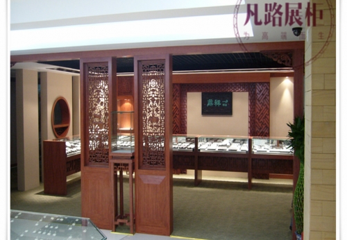 Customized high-end wooden jade display cabinet, fan lu 15 years of experience in display cabinet