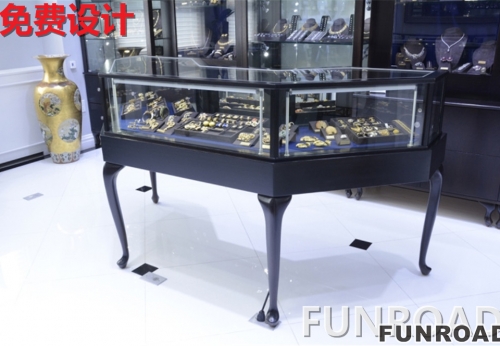 Jewelry display cabinet made by shenzhen display cabinet factory, complete renderings