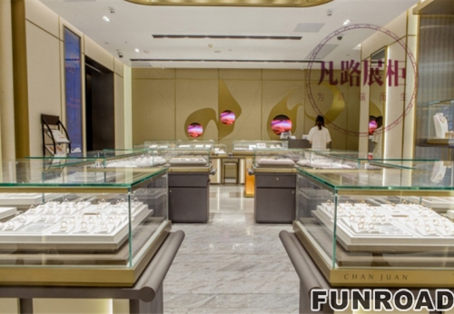 Shenzhen display cabinet factory customized jewelry, the site display real effect