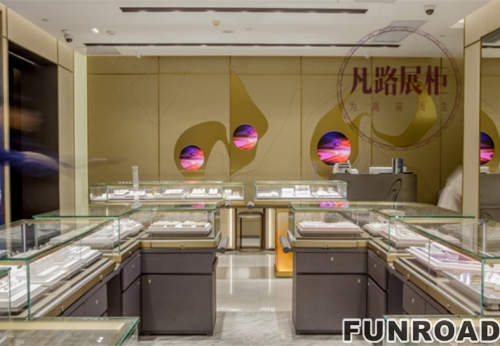 Shenzhen display cabinet factory customized jewelry, the site display real effect