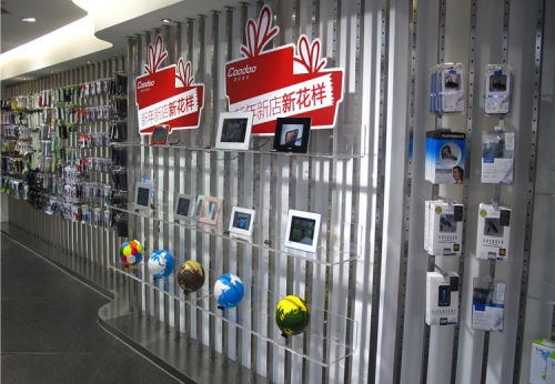 custom accessories store display design cell phone showcase