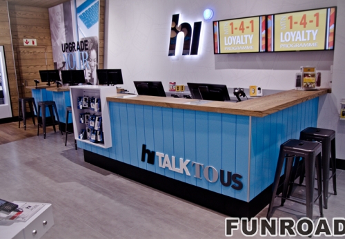 customized retail mobile phone store furniture design for mobile phone shop decoration for sale