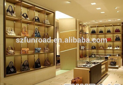 Retail Modern Handbag Display Counter with Glass Cabinet