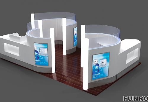 shopping mall kiosk White cosmetic showcase design