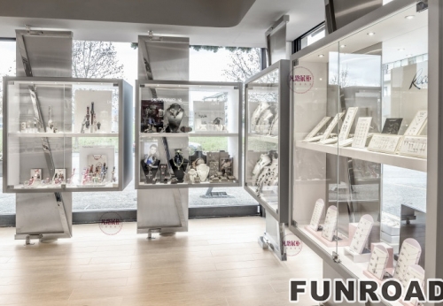 Fashionable Jewelry Display Showcase with Glass Cabinet