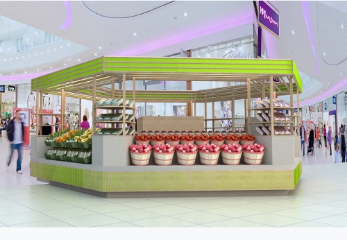 Food and beverage display kiosk, food kiosk displays for shop mall