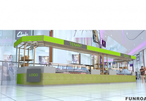 Food and beverage display kiosk, food kiosk displays for shop mall