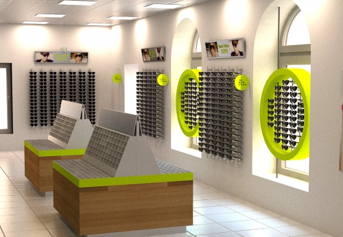 3D sunglass shop design sunglass showcase sunglass retail counter