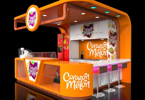 Customize elegant food kiosk drink kiosk for shopping mall