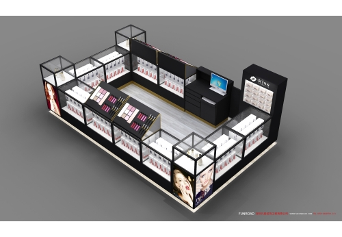 Top Quality Shopping Mall Cosmetic Kiosk with Glass Showcase for Makeup