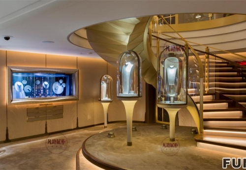 High-end Round Jewelry Display Cabinet for Shopping Mall Decor