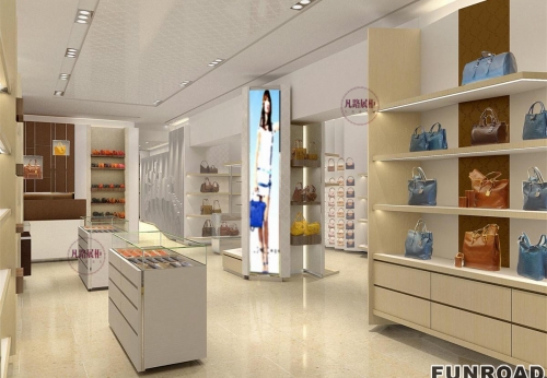 High-end clothing bag shop display cabinet case renderings
