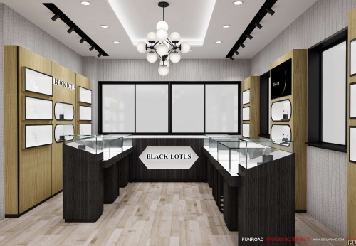 High-end Wooden Display Cabinet for Jewelry Store 