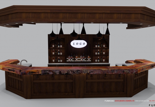 High quality solid wood countertop funroad manufactured bar counter for shop