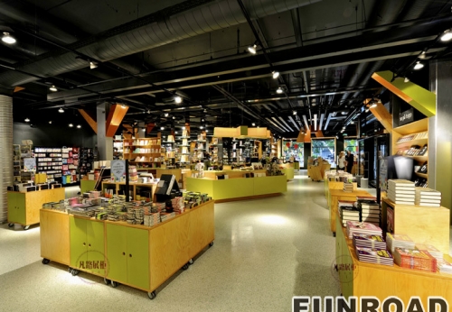 Retail Wooden Bookshelf Showcase for Book Store Display