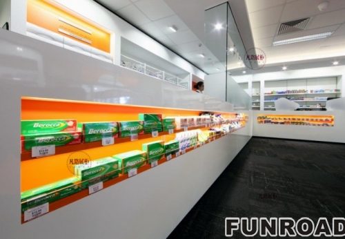 Customized Drug Store Showcase for Pharmacy Shop Decoration