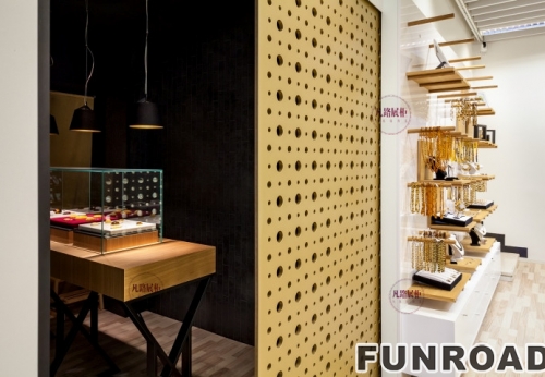 Modern Wooden Jewelry Showcase for Souvenir Shop