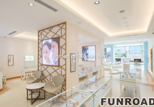 Retail White Decorative Jewelry Showcase for Interior Store Design | Funroadisplay