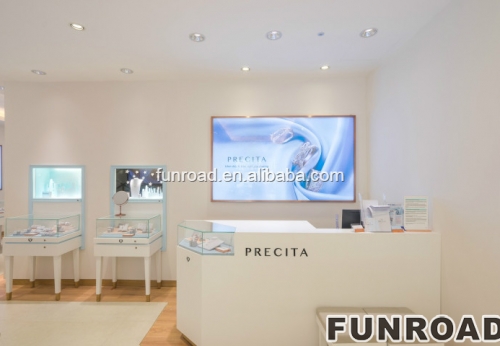 Retail White Decorative Jewelry Showcase for Interior Store Design | Funroadisplay