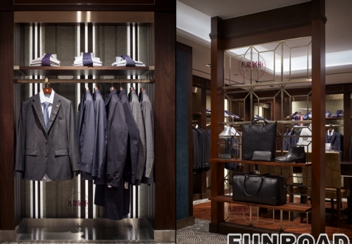 Design case of display cabinet in men's suit shop