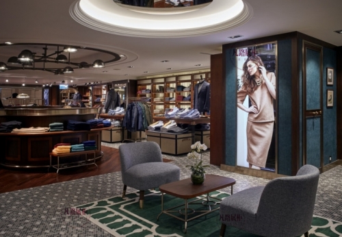 Design case of display cabinet in men's suit shop