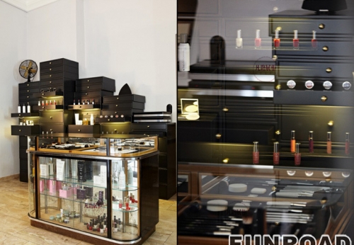 Retail Glass Cosmetic Showcase for Makeup Shop Decoration