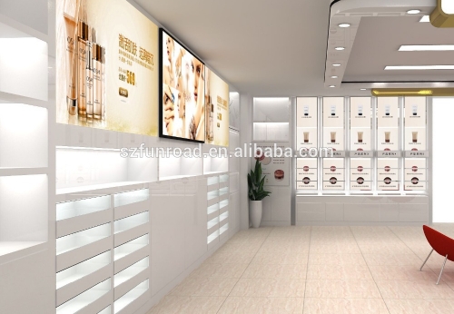 Retail Bright Cosmetic Display Showcase for Nail Shop Decoration