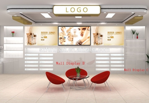 Retail Bright Cosmetic Display Showcase for Nail Shop Decoration