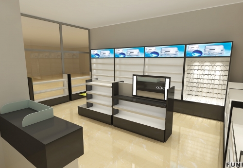 Bespoke cosmetic store display cabinet makeup display shelves for Cosmetic Shop Fixture