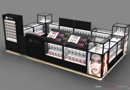 FR-CS-01 Top Quality Shopping Mall Cosmetic Kiosk with Glass Showcase for Makeup