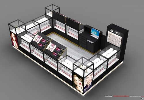 FR-CS-01 Top Quality Shopping Mall Cosmetic Kiosk with Glass Showcase for Makeup