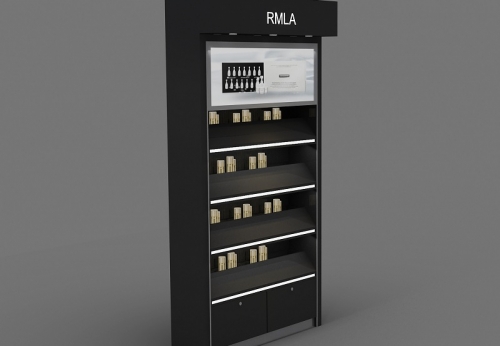 Modern Cosmetic Shop Wooden Display Shelves and Makeup Counter Design for Sale