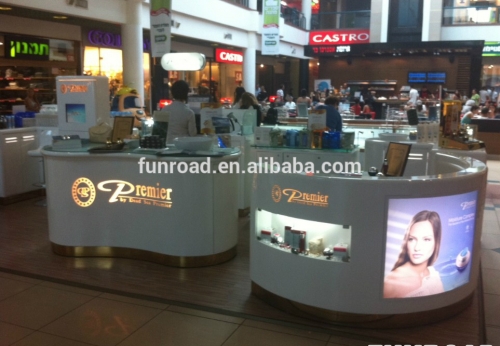 FRCS-0002 Top Fashion Wooden Cosmetic Display Kiosk for Makeup Store Design
