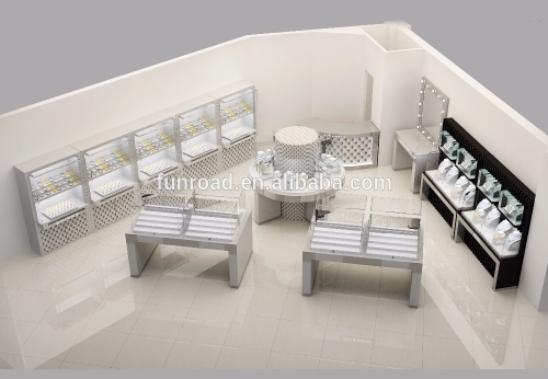 Factory Customized Modern Jewelry Shop Interior Design with Glass Vitrine and Cabinet 