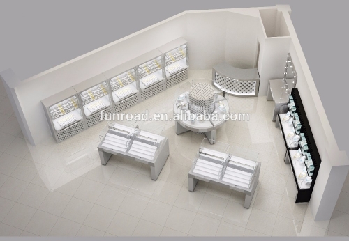 Factory Customized Modern Jewelry Shop Interior Design with Glass Vitrine and Cabinet 
