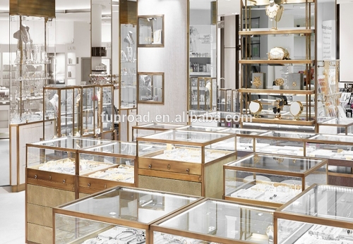 Jewellery Chain Shop Furniture Design with Wooden Display Showcase & Cabinet