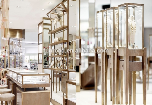 Jewellery Chain Shop Furniture Design with Wooden Display Showcase & Cabinet