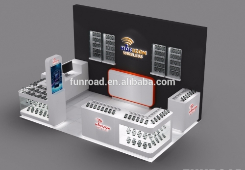 Shopping mall approved mobile phone kiosk for cell phone display counter