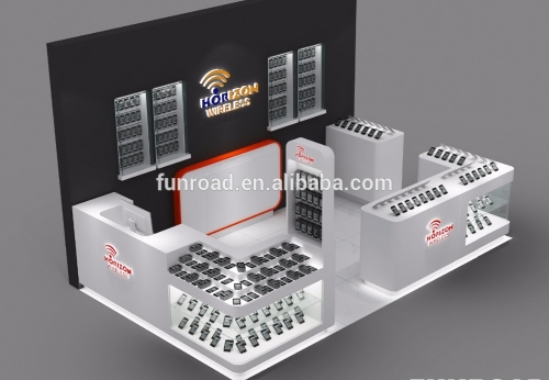 Shopping mall approved mobile phone kiosk for cell phone display counter