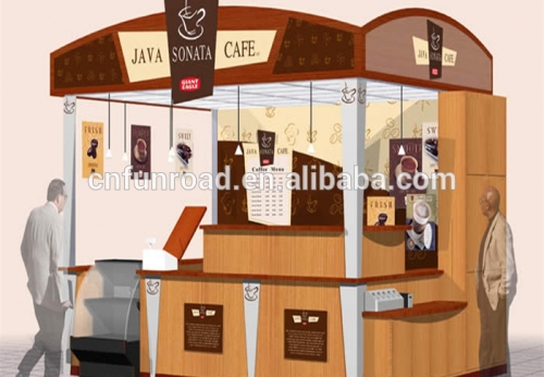 Retail Wooden Beverage Kiosk with Reception for Cafe Shop