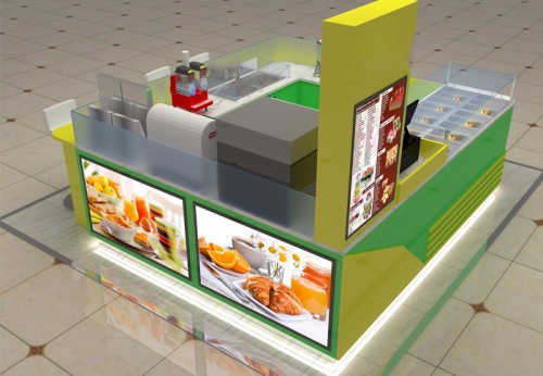 Retail Glass Food & Beverage Kiosk Counter for Shop Display