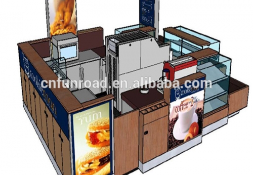 2019 Factory In China Custom Wooden Food Kiosk Mall Booth Bar Counter