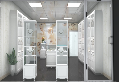 Customized Glass Display Showcase for Jewelry Store Interior Decoration