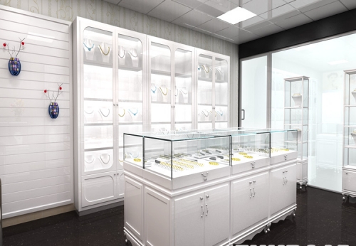 Customized Glass Display Showcase for Jewelry Store Interior Decoration