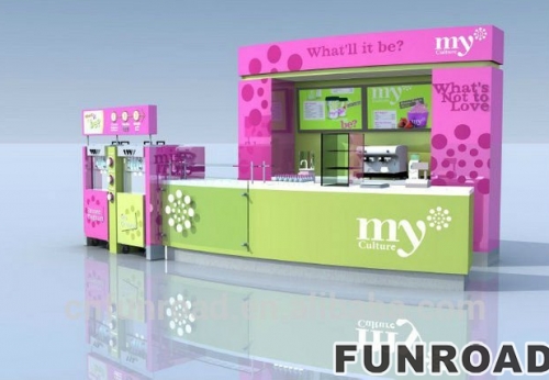 Customized Purple Ice Cream Kiosk for Shopping Mall Decoration