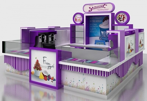 Customized Purple Ice Cream Kiosk for Shopping Mall Decoration