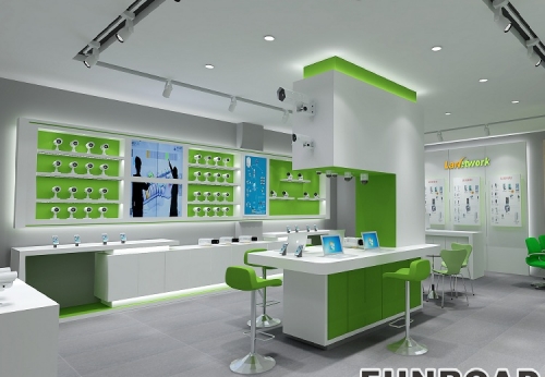 Attractive Cellphone Display Showcase CCTV Store Interior Decoration Design