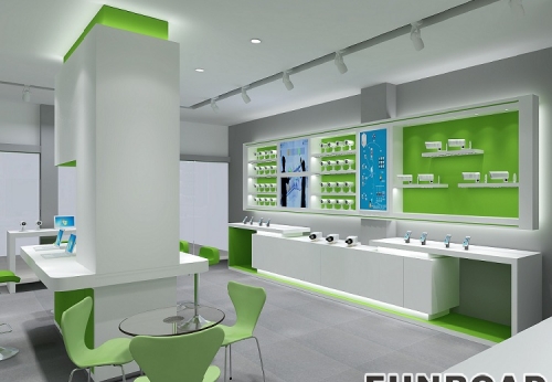 Attractive Cellphone Display Showcase CCTV Store Interior Decoration Design