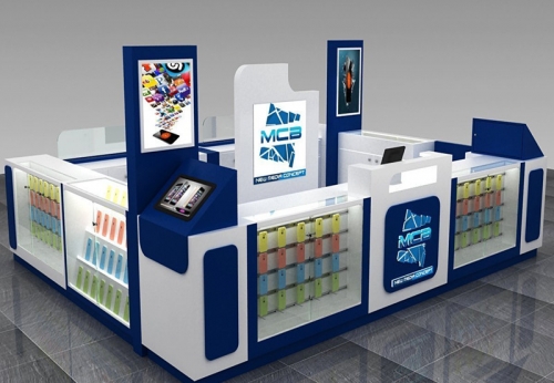 China Factory Cell Phone Accessories Display Kiosk Design